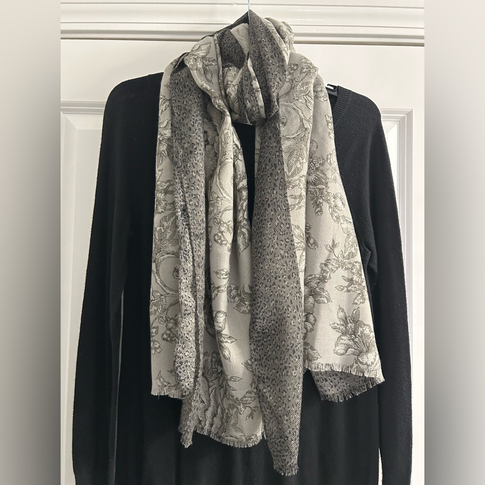 Gray Multi Pattern Scarf